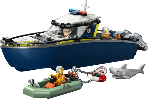 LEGO City Achtervolging met Politieboot Drijvend Boot Speelgoed voor Kinder - Afbeelding 2
