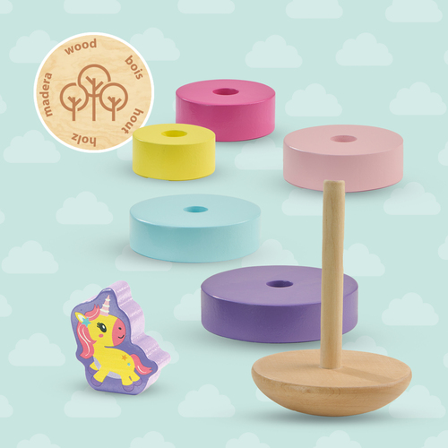 SES Creative - Houten stapeltoren unicorn - Afbeelding 5