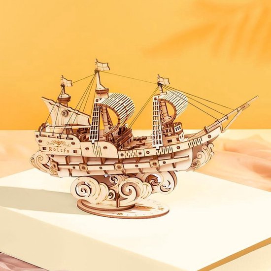 Robotime Rolife 3D Wooden Puzzle Sailing Ship - Afbeelding 2