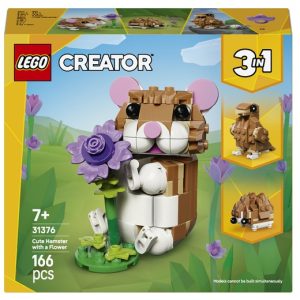 LEGO Creator 3in1 Schattige Hamster met Bloem – Egel en Arend Bouwpakket vo