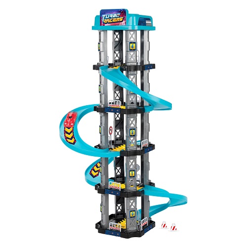 TURBO RACERS Parkeergarage-Toren met 2 auto's + ass
