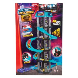 TURBO RACERS Parkeergarage-Toren met 2 auto’s + ass