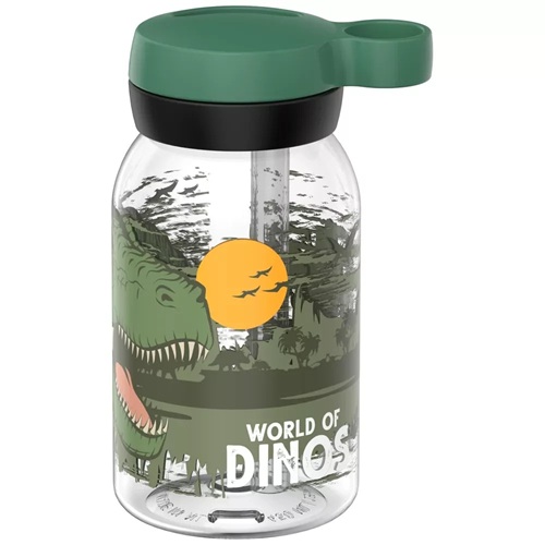 Drinkfles met rietje campus 450 ml - Dino