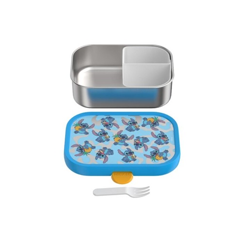 RVS bento lunchbox met vorkje campus - Stitch - Afbeelding 2