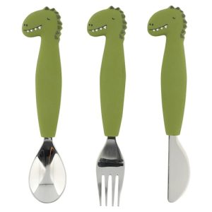 Trixie – Siliconen eetset 3stuks – Mr. Dino