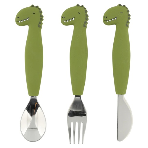 Trixie - Siliconen eetset 3stuks - Mr. Dino