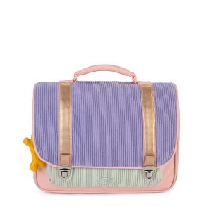 Stones and Bones – Boekentas – Cassis – CORDUROY – lavender + aqua