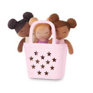 LullaBaby – 3 Baby badpoppen in mand – speelset