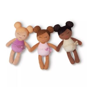 LullaBaby – 3 Baby badpoppen in mand – speelset