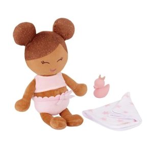 LullaBaby – Plush badpop meisje (bruin haar) & Accesoire