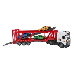 2-Play vrachtwagen autotransporter 38cm met 3 auto’s