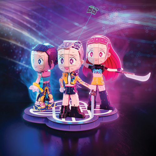 4D Build K-Pop Demon Hunters Huntrix Chibi Sset - Afbeelding 3