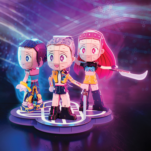 4D Build K-Pop Demon Hunters Huntrix Chibi Sset - Afbeelding 8