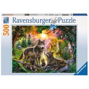 Ravensburger Puzzel (500stuks) – Wolvenfamilie in het zonlicht