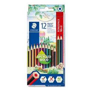 Noris Kleurpotloden WOPEX zeskantig – 12stuks (10+2 gratis) in karton etui
