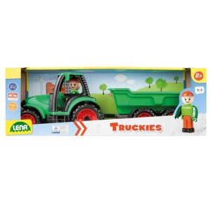 Truckies Tractor met aanhangwagen + figuurtje – 36cm