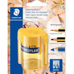 Staedtler – Potloodslijper 2-gaats met opvangbakje (blister) – 1 stuk