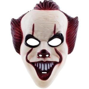 Masker Scary Clown – rood/wit