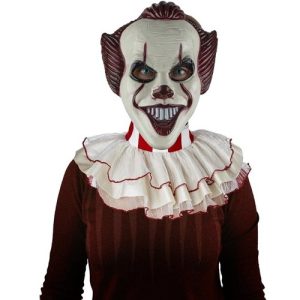 Masker Scary Clown – rood/wit