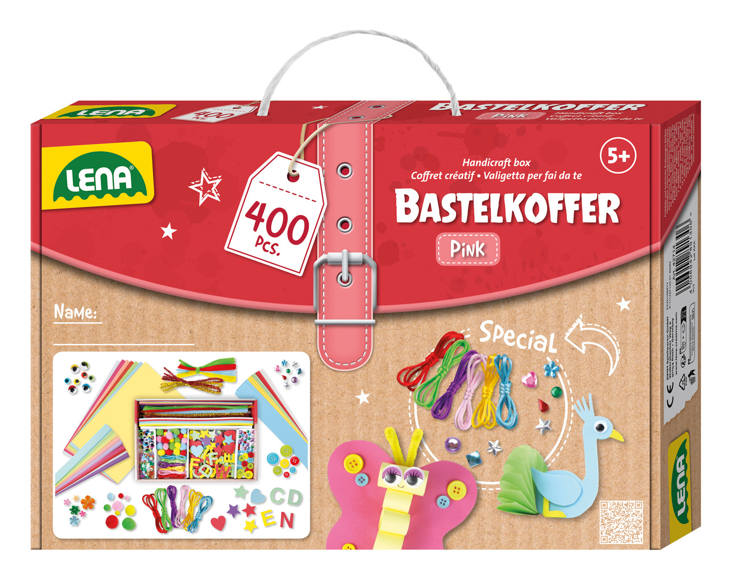 Creatief Knutselkoffer (roze) - 400stuks - Afbeelding 2