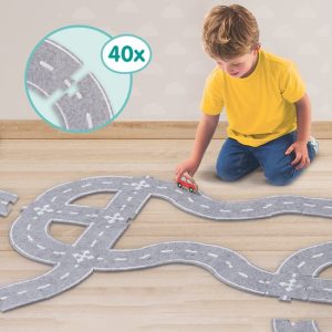 SES Creative – Vilten Wegcircuit 40-delig met auto