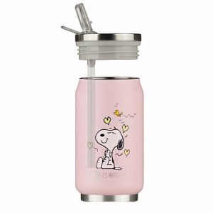Thermosbeker LAP blik 280ml Enjoy Snoopy met geïntegreerd rietje
