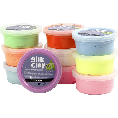 Silk Clay®, Basic 2, diverse kleuren, 10x40 gr/ 1 doos - Afbeelding 3