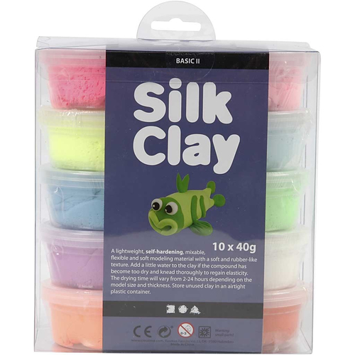 Silk Clay®, Basic 2, diverse kleuren, 10x40 gr/ 1 doos - Afbeelding 5