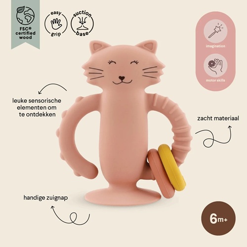 Trixie - Sensorisch siliconen zuignapspeeltje - Mrs. Cat - Afbeelding 4
