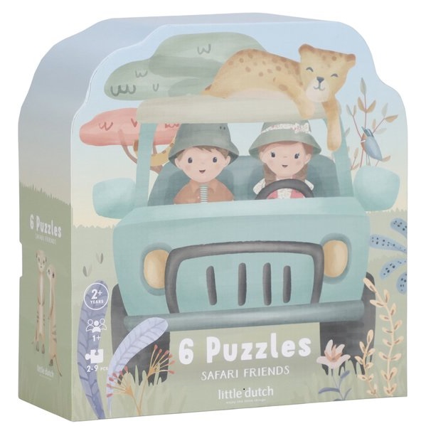 Little Dutch - 6 Puzzels FSC - Safari Friends