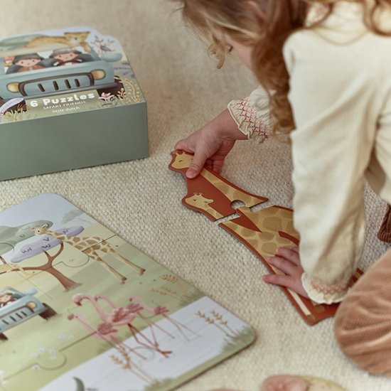 Little Dutch - 6 Puzzels FSC - Safari Friends - Afbeelding 2
