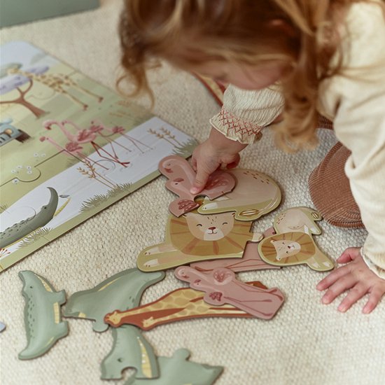 Little Dutch - 6 Puzzels FSC - Safari Friends - Afbeelding 3