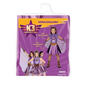 K3 Verkleedjurkje 9-11jaar “Superhelden”