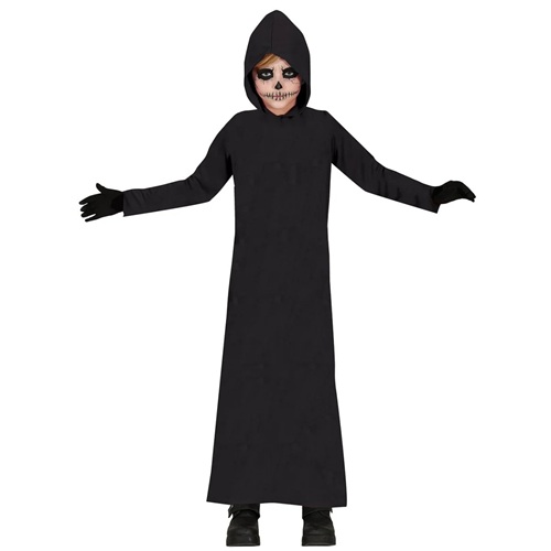 Zwarte tuniek met capuchon - 7-9 jaar