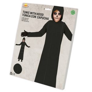 Zwarte tuniek met capuchon – 10-12 jaar