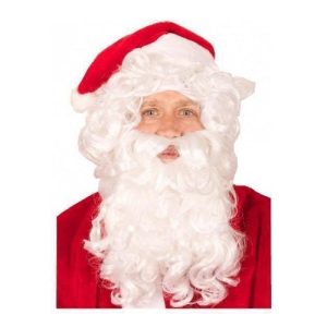 Pruik + baard Kerstman luxe