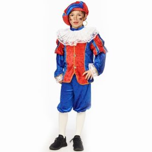 Kostuum Piet (Blauw/Rood) – Maat 152