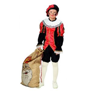 Kostuum Piet (Zwart/Rood) – Maat 140