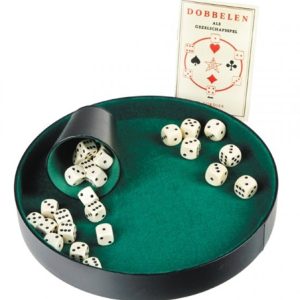 Pokerpiste Ø 26cm in kunstleder met groen vilt