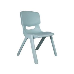 Stoeltje PVC dusty blue – licht blauw – stevig -zithoogte 28cm