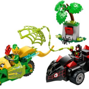 LEGO Spidey – Spin en Electro achtervolging met dinosaurusvoertuigen