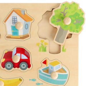 Inlegpuzzel (hout) – Eerste woordjes