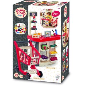 Ecoiffier – Supermarktkassa + Winkelwagen
