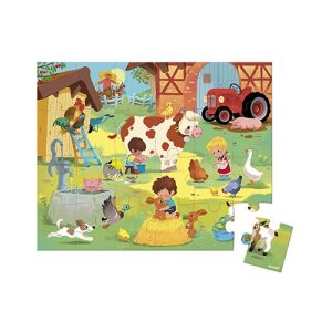 Janod – Puzzel (24stuks) in koffer – Een Dag Op de Boerderij