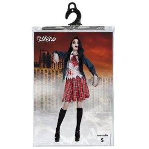 Volwassenenkostuum Zombie schoolmeisje (S)