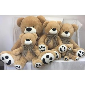 Knuffelbeer bruin met sjaal 66cm