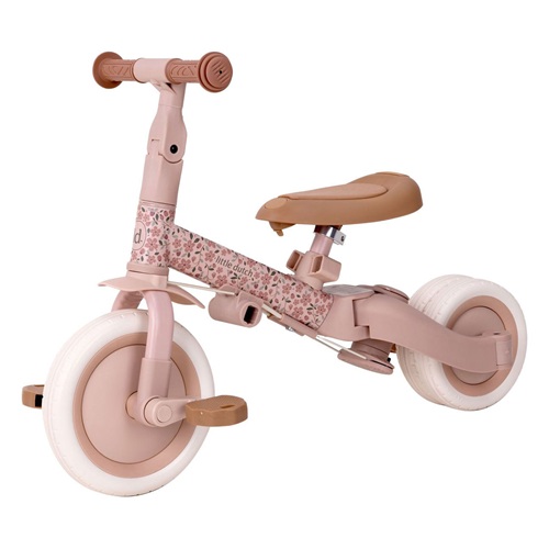 Little Dutch - 4-in-1 Driewieler met duwstang roze - Afbeelding 2