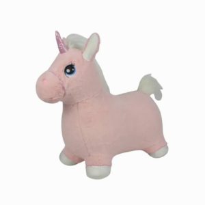 Spring eenhoorn met geluid – roze