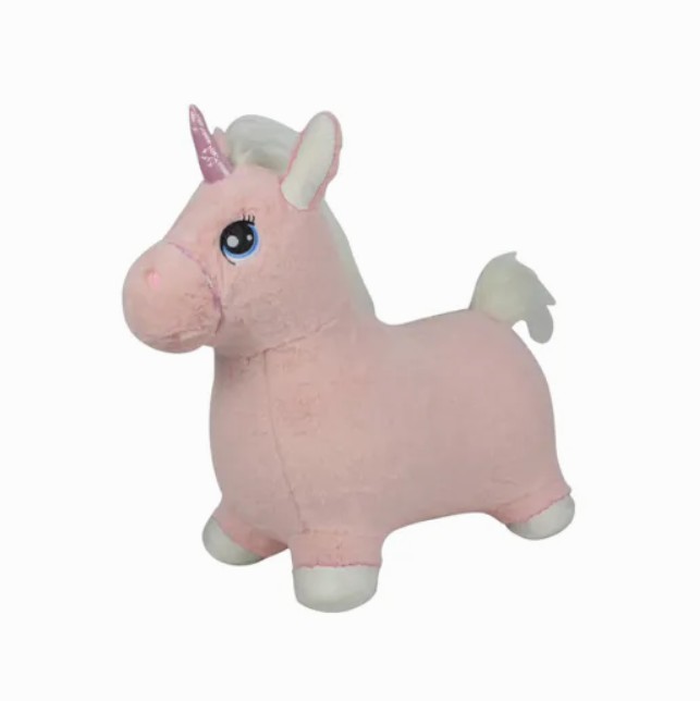 Spring eenhoorn met geluid - roze