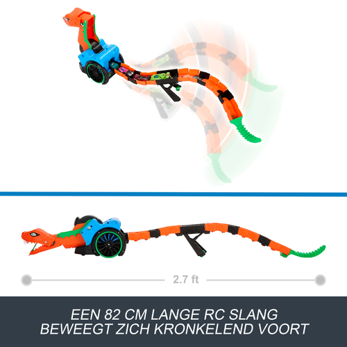 Hot Wheels RC Let's Race Snake met 1 diecast auto - Afbeelding 9